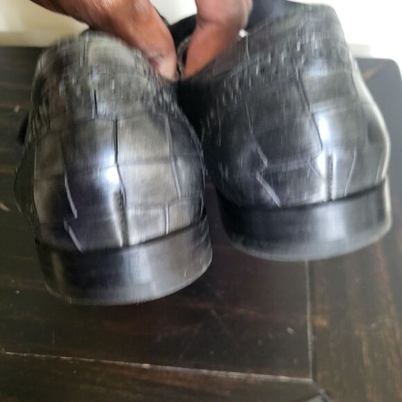 Cole Haan Woman Breslyn Oxford Grey Metallic Croc Embossed SIZE 7B - Picture 4 of 9